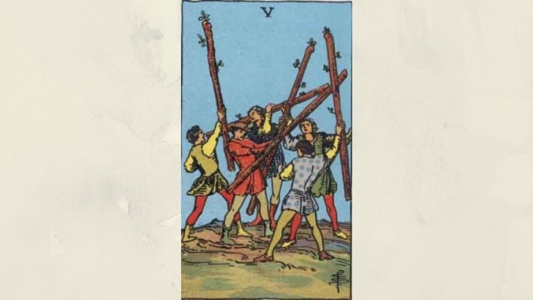 5 of Wands – Rider-Waite