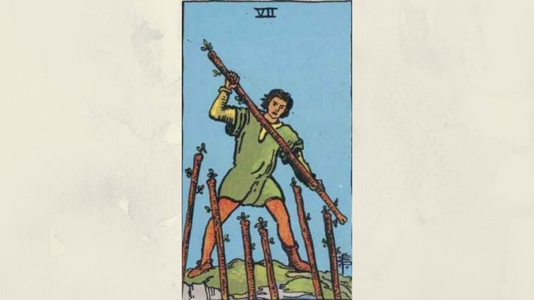 7 of Wands – Rider-Waite