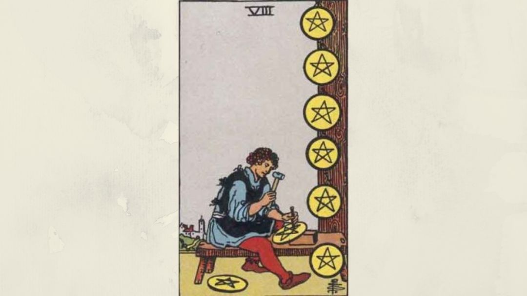 8 of Pentacles – Rider-Waite